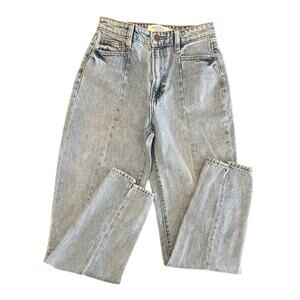 Hidden Size 24 Light Wash High Rise Mom Jeans Seam Detail Vintage Style Denim